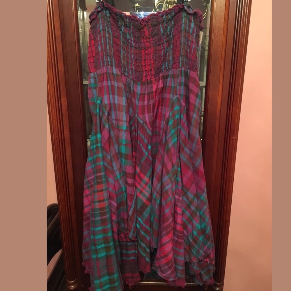 ISO free people plaid skirt dress large